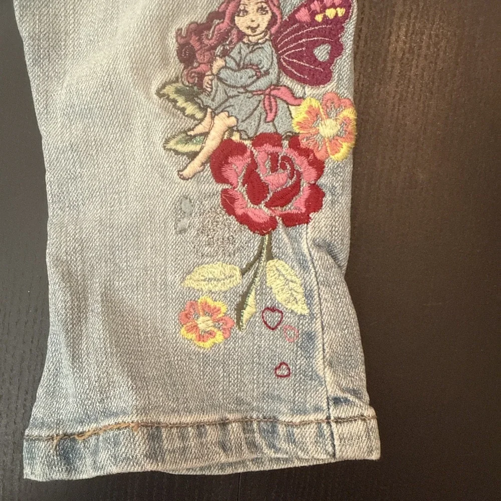 Y2K EST 1989 Childrens Place Toddler Girls 12 Mo. Embroidered Fairy Flare Jeans